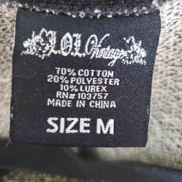 L.O.L. Vintage Metallic Gold Owl Sweatshirt Size M animal print - Picture 6 of 6